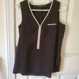 Black sleeveless blouse